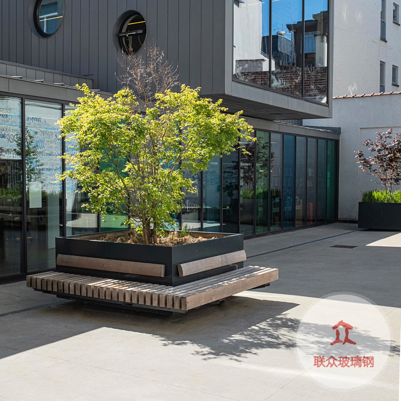 戶外休閑座椅商場機場休閑坐凳公園學校園林景觀玻璃鋼樹池種植池