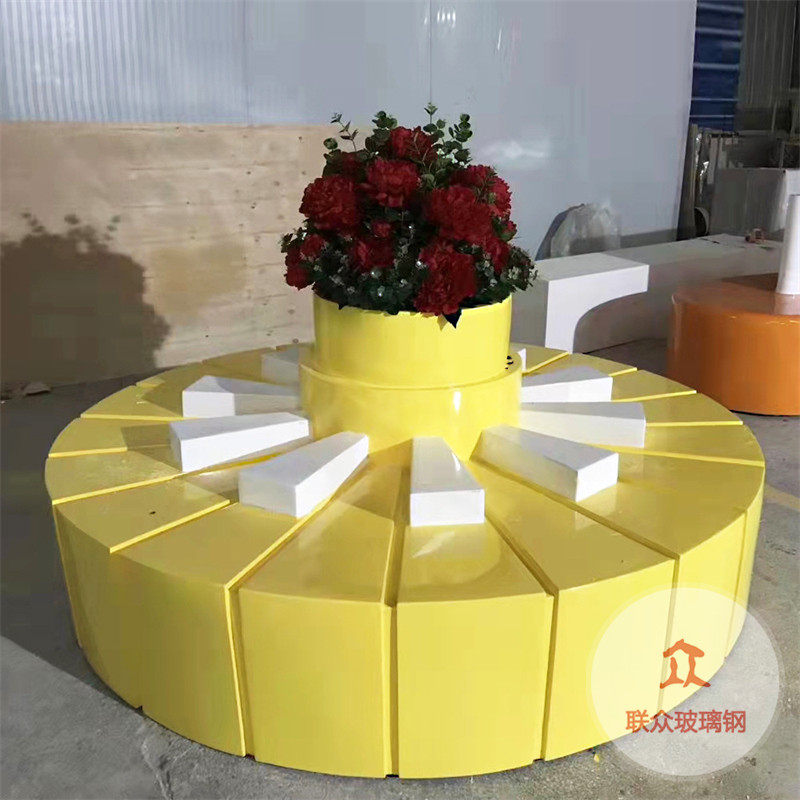 室內(nèi)外玻璃鋼公共大型商場(chǎng)花壇戶外花池樹池座椅酒店休閑景觀組合