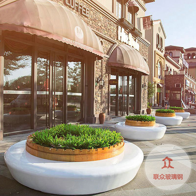 玻璃鋼樹池座椅商場(chǎng)休閑椅小區(qū)公園創(chuàng)意坐凳戶外景觀異形花壇制作