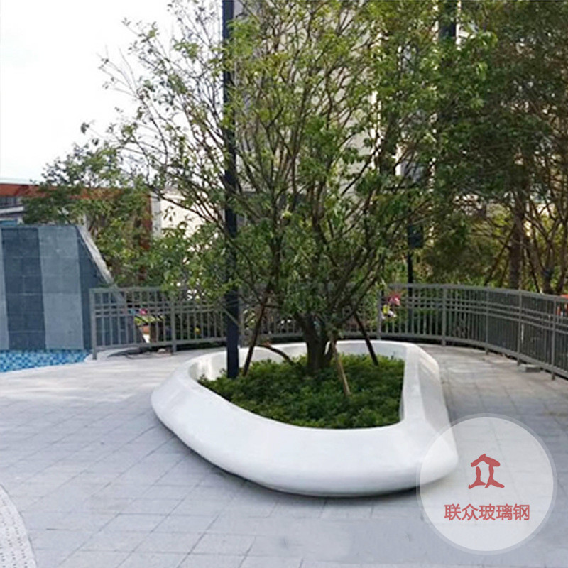 玻璃鋼樹池坐凳廠家戶外廣場異形花池公園座椅景觀花壇公共休閑椅