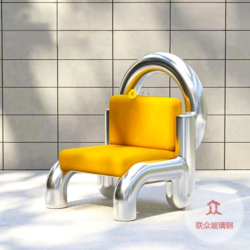 玻璃鋼休閑麻花椅長條坐凳戶外園林公共商場休息區(qū)玻璃鋼創(chuàng)意坐凳